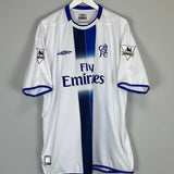 Shop 2003/04 CHELSEA MUTU #7 AWAY SHIRT (XXL) UMBRO, classic football shirts, vintage football shirts & retro soccer jerseys at Cult Kits