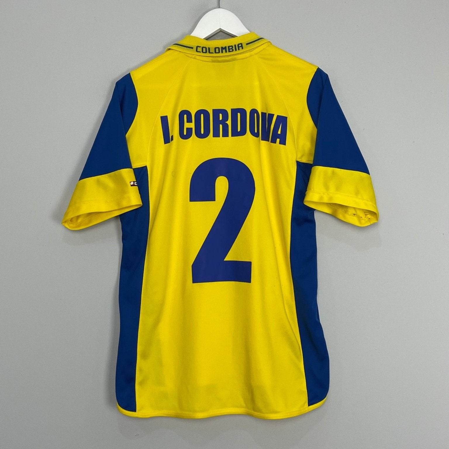 Shop 2003/04 COLOMBIA I.CORDOVA #2 HOME SHIRT (L) LOTTO, classic football shirts, vintage football shirts & retro soccer jerseys at Cult Kits