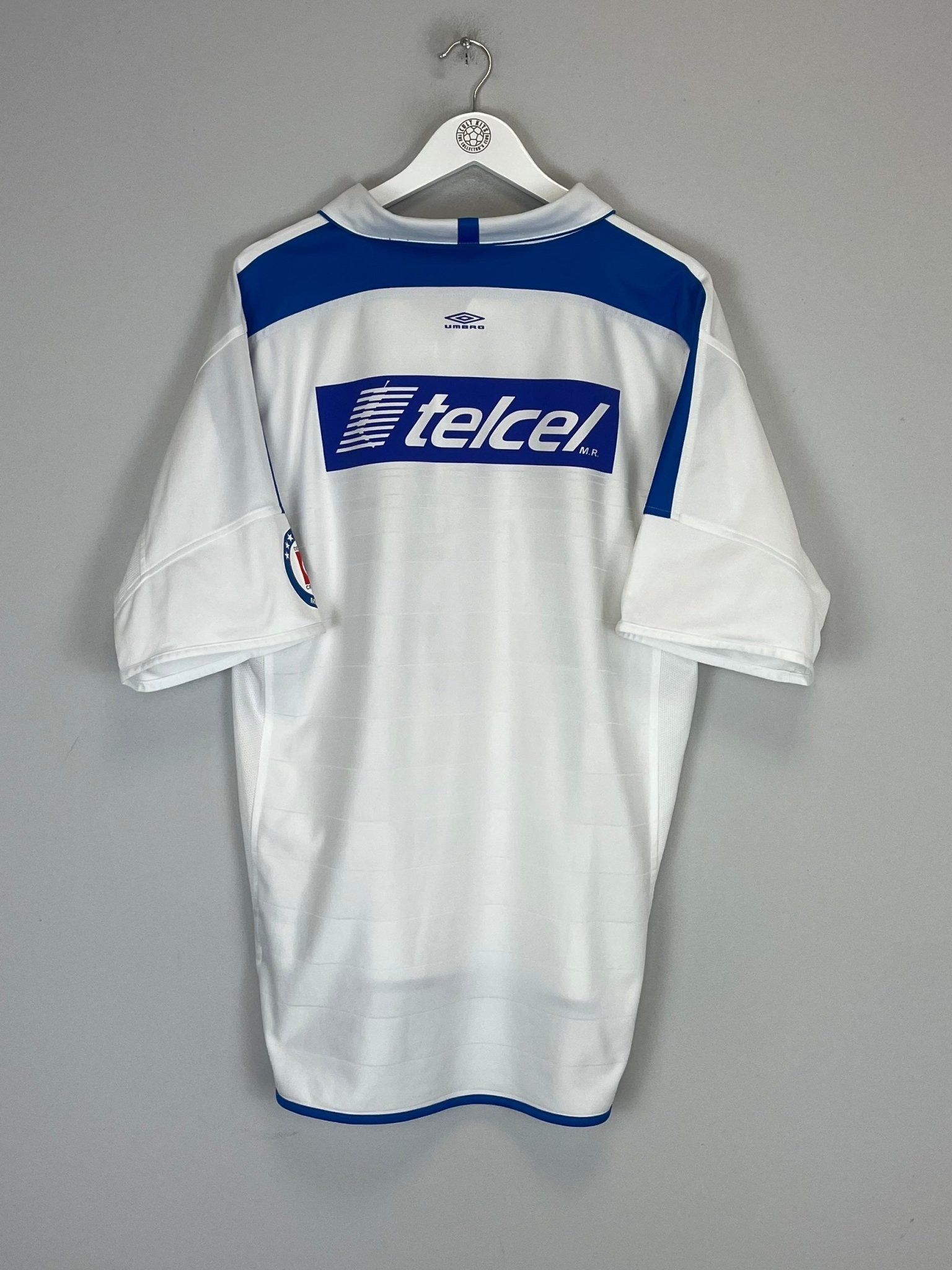 Shop 2003/04 CRUZ AZUL *ANNIVERSARY* AWAY SHIRT (XL) UMBRO, classic football shirts, vintage football shirts & retro soccer jerseys at Cult Kits