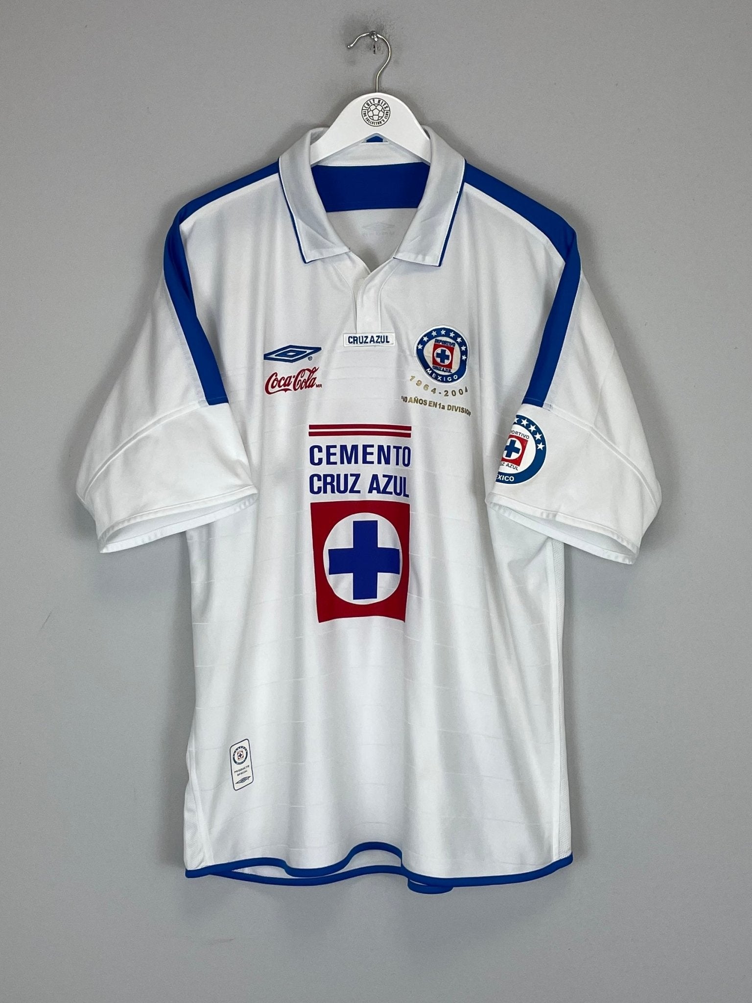 Shop 2003/04 CRUZ AZUL *ANNIVERSARY* AWAY SHIRT (XL) UMBRO, classic football shirts, vintage football shirts & retro soccer jerseys at Cult Kits