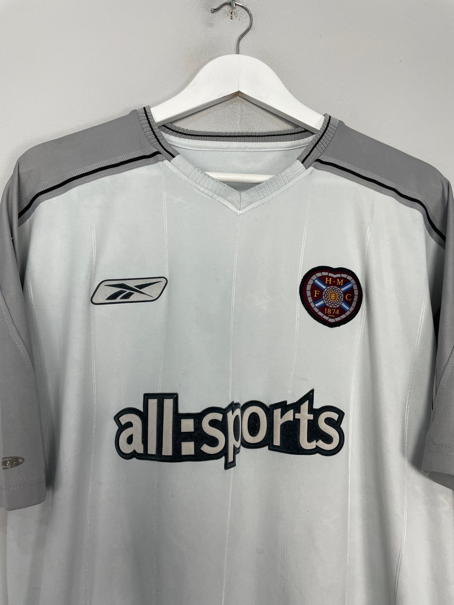 Shop 2003/04 HEARTS AWAY SHIRT (M) REEBOK, classic football shirts, vintage football shirts & retro soccer jerseys at Cult Kits