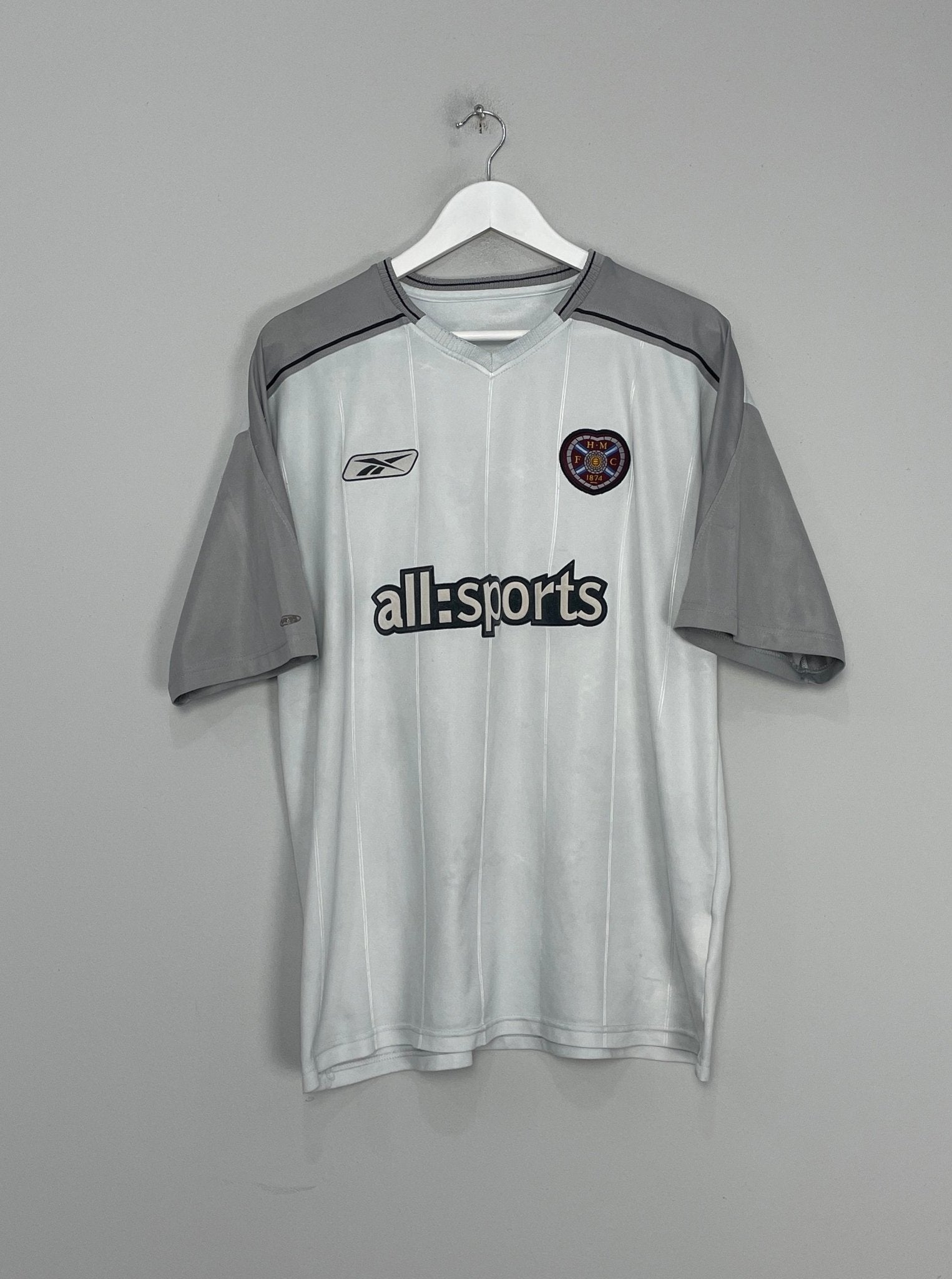 Shop 2003/04 HEARTS AWAY SHIRT (M) REEBOK, classic football shirts, vintage football shirts & retro soccer jerseys at Cult Kits