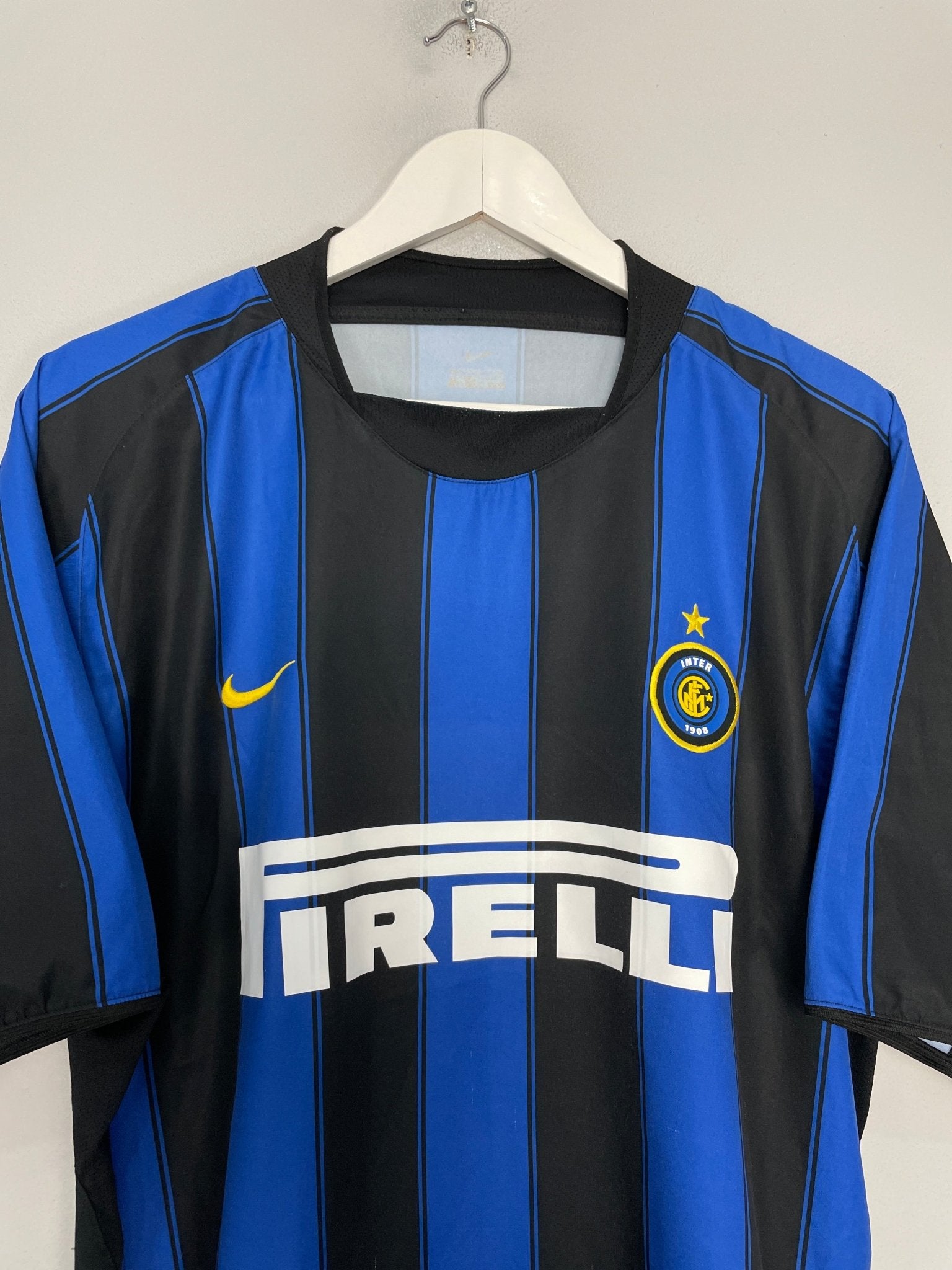 Shop 2003/04 INTER MILAN ADRIANO #10 HOME SHIRT (L) NIKE, classic football shirts, vintage football shirts & retro soccer jerseys at Cult Kits