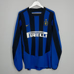 Shop 2003/04 INTER MILAN ADRIANO #10 L/S HOME SHIRT (M) NIKE, classic football shirts, vintage football shirts & retro soccer jerseys at Cult Kits