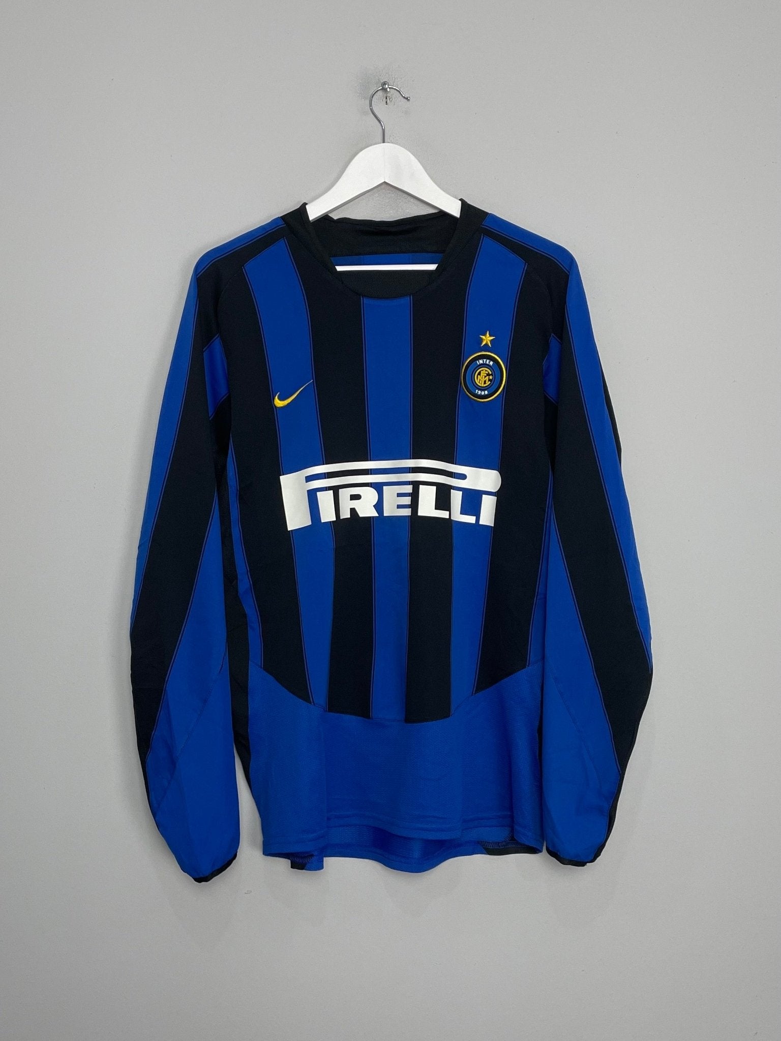 Shop 2003/04 INTER MILAN ADRIANO #10 L/S HOME SHIRT (M) NIKE, classic football shirts, vintage football shirts & retro soccer jerseys at Cult Kits