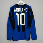 Shop 2003/04 INTER MILAN ADRIANO #10 L/S HOME SHIRT (M) NIKE, classic football shirts, vintage football shirts & retro soccer jerseys at Cult Kits