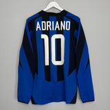 Shop 2003/04 INTER MILAN ADRIANO #10 L/S HOME SHIRT (M) NIKE, classic football shirts, vintage football shirts & retro soccer jerseys at Cult Kits