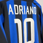 Shop 2003/04 INTER MILAN ADRIANO #10 L/S HOME SHIRT (M) NIKE, classic football shirts, vintage football shirts & retro soccer jerseys at Cult Kits