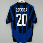 Shop 2003/04 INTER MILAN RECOBA #20 HOME SHIRT (M) NIKE, classic football shirts, vintage football shirts & retro soccer jerseys at Cult Kits