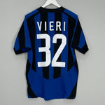 Shop 2003/04 INTER MILAN VIERI #32 HOME SHIRT (M) NIKE, classic football shirts, vintage football shirts & retro soccer jerseys at Cult Kits