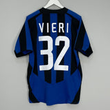 Shop 2003/04 INTER MILAN VIERI #32 HOME SHIRT (M) NIKE, classic football shirts, vintage football shirts & retro soccer jerseys at Cult Kits
