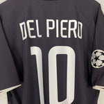 Shop 2003/04 JUVENTUS DEL PIERO #10 C/L AWAY SHIRT (XL) NIKE, classic football shirts, vintage football shirts & retro soccer jerseys at Cult Kits