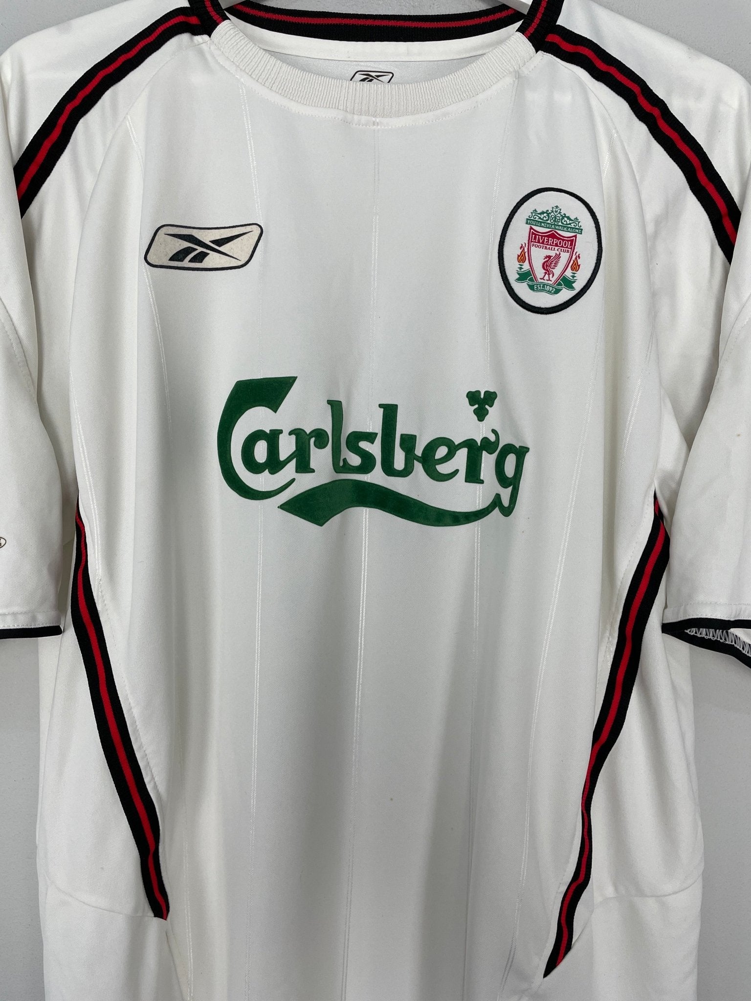 Shop 2003/04 LIVERPOOL CARRAGHER #23 AWAY SHIRT (L) REEBOK, classic football shirts, vintage football shirts & retro soccer jerseys at Cult Kits