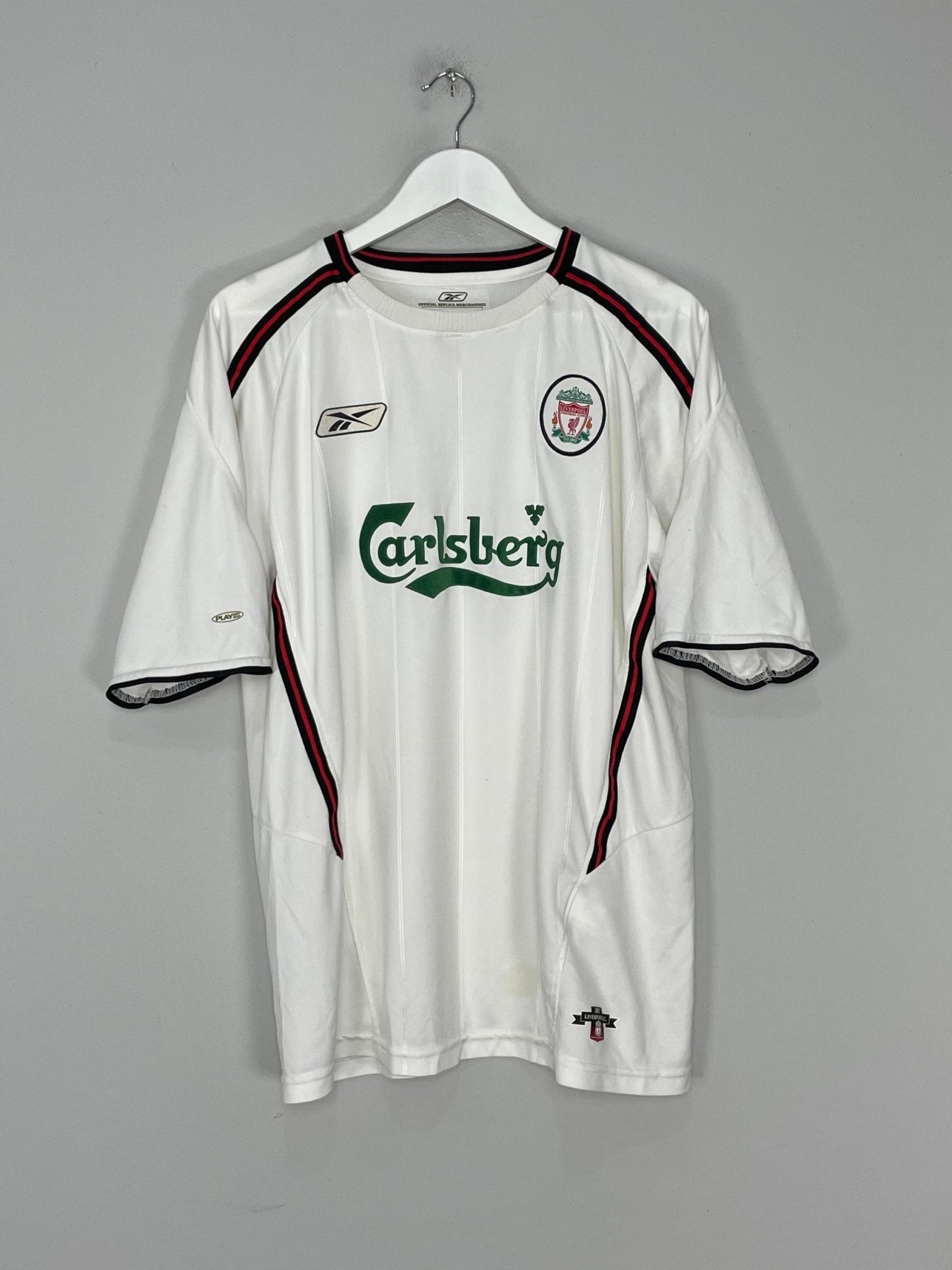 Shop 2003/04 LIVERPOOL CARRAGHER #23 AWAY SHIRT (L) REEBOK, classic football shirts, vintage football shirts & retro soccer jerseys at Cult Kits