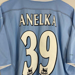 Shop 2003/04 MANCHESTER CITY ANELKA #39 HOME SHIRT (XL) REEBOK, classic football shirts, vintage football shirts & retro soccer jerseys at Cult Kits
