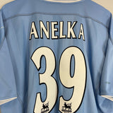 Shop 2003/04 MANCHESTER CITY ANELKA #39 HOME SHIRT (XL) REEBOK, classic football shirts, vintage football shirts & retro soccer jerseys at Cult Kits