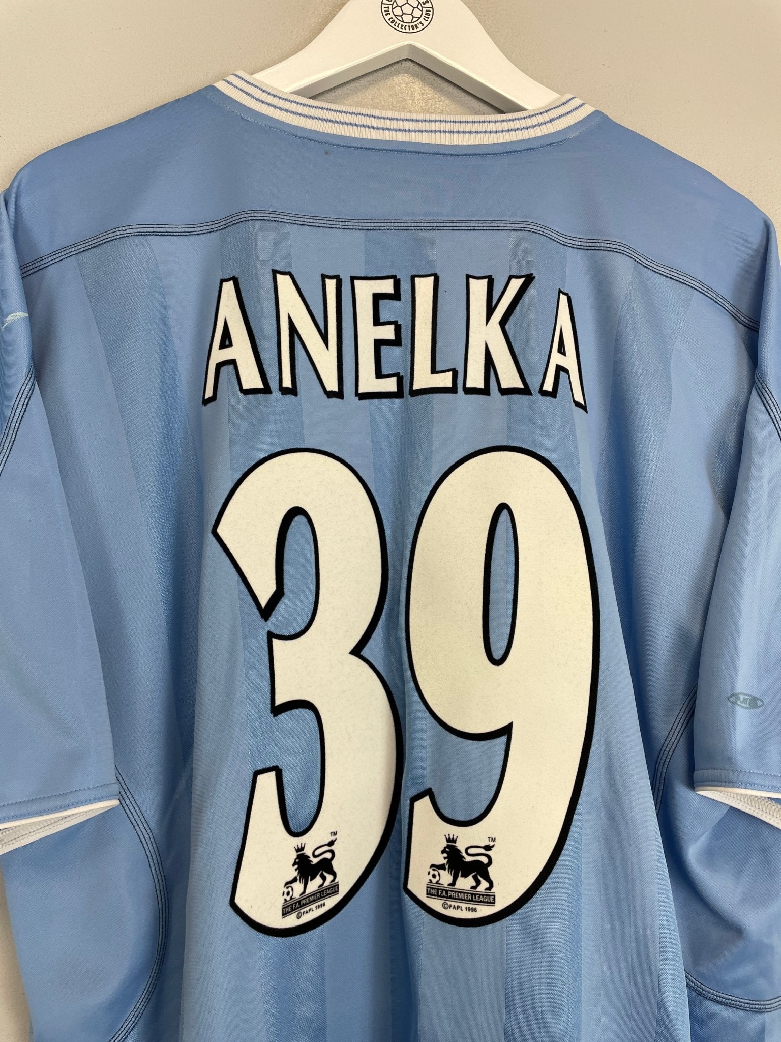 Shop 2003/04 MANCHESTER CITY ANELKA #39 HOME SHIRT (XL) REEBOK, classic football shirts, vintage football shirts & retro soccer jerseys at Cult Kits