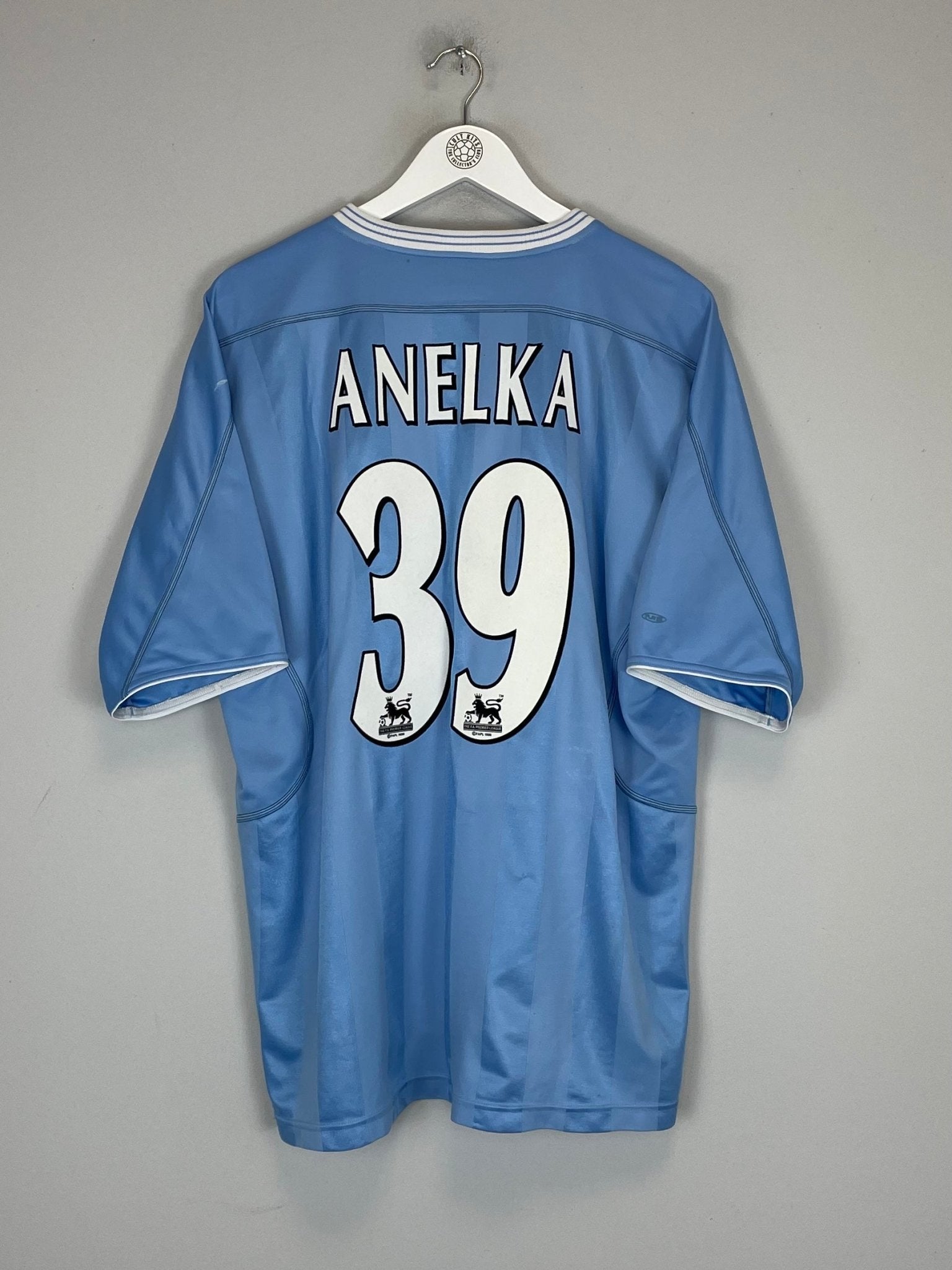 Shop 2003/04 MANCHESTER CITY ANELKA #39 HOME SHIRT (XL) REEBOK, classic football shirts, vintage football shirts & retro soccer jerseys at Cult Kits