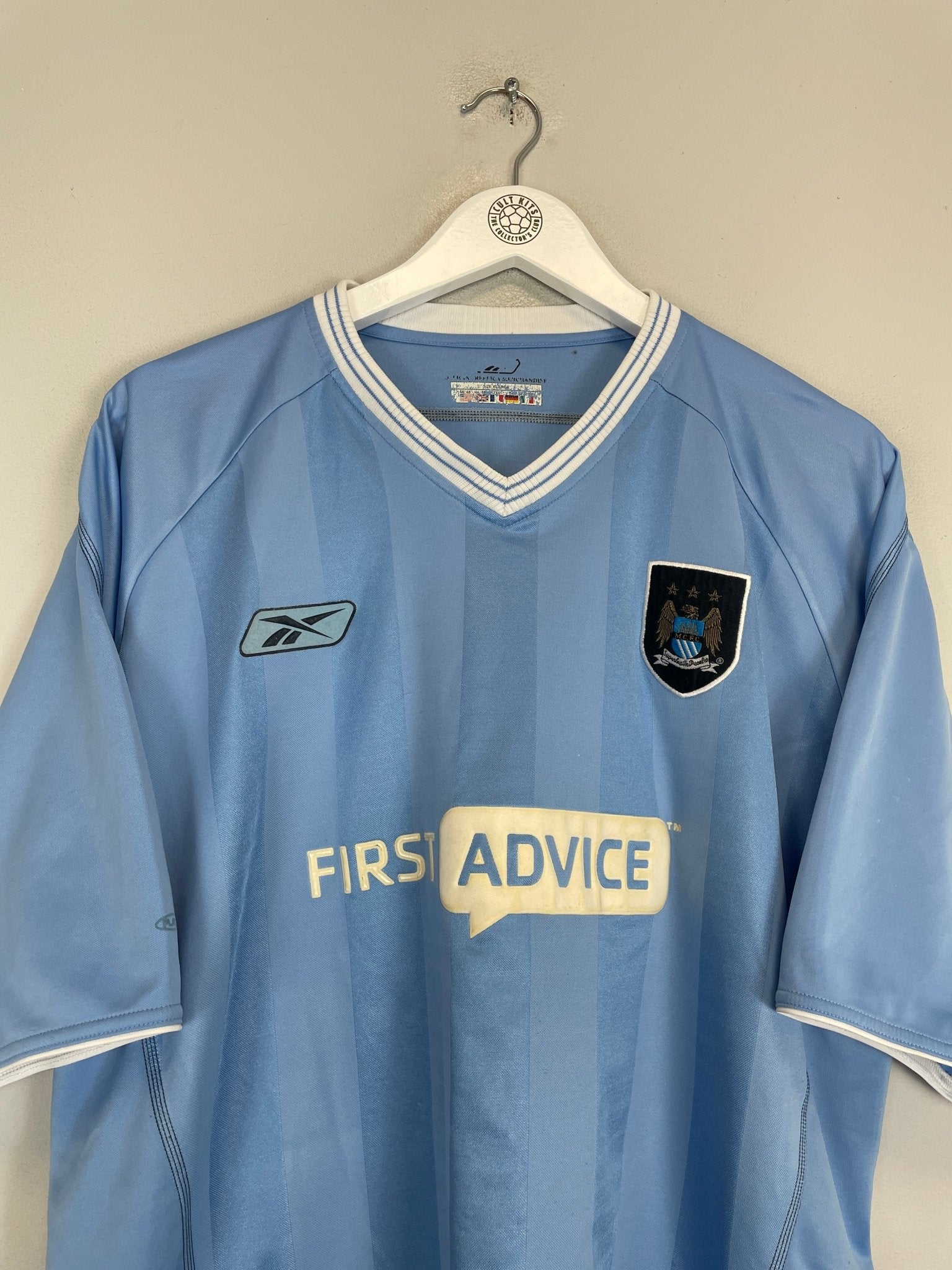 Shop 2003/04 MANCHESTER CITY ANELKA #39 HOME SHIRT (XL) REEBOK, classic football shirts, vintage football shirts & retro soccer jerseys at Cult Kits
