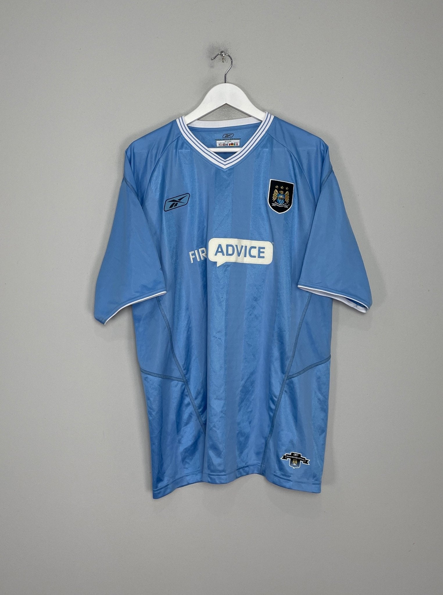 Shop 2003/04 MANCHESTER CITY HOME SHIRT (XXL) REEBOK, classic football shirts, vintage football shirts & retro soccer jerseys at Cult Kits