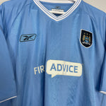 Shop 2003/04 MANCHESTER CITY HOME SHIRT (XXL) REEBOK, classic football shirts, vintage football shirts & retro soccer jerseys at Cult Kits