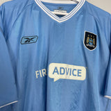 Shop 2003/04 MANCHESTER CITY HOME SHIRT (XXL) REEBOK, classic football shirts, vintage football shirts & retro soccer jerseys at Cult Kits