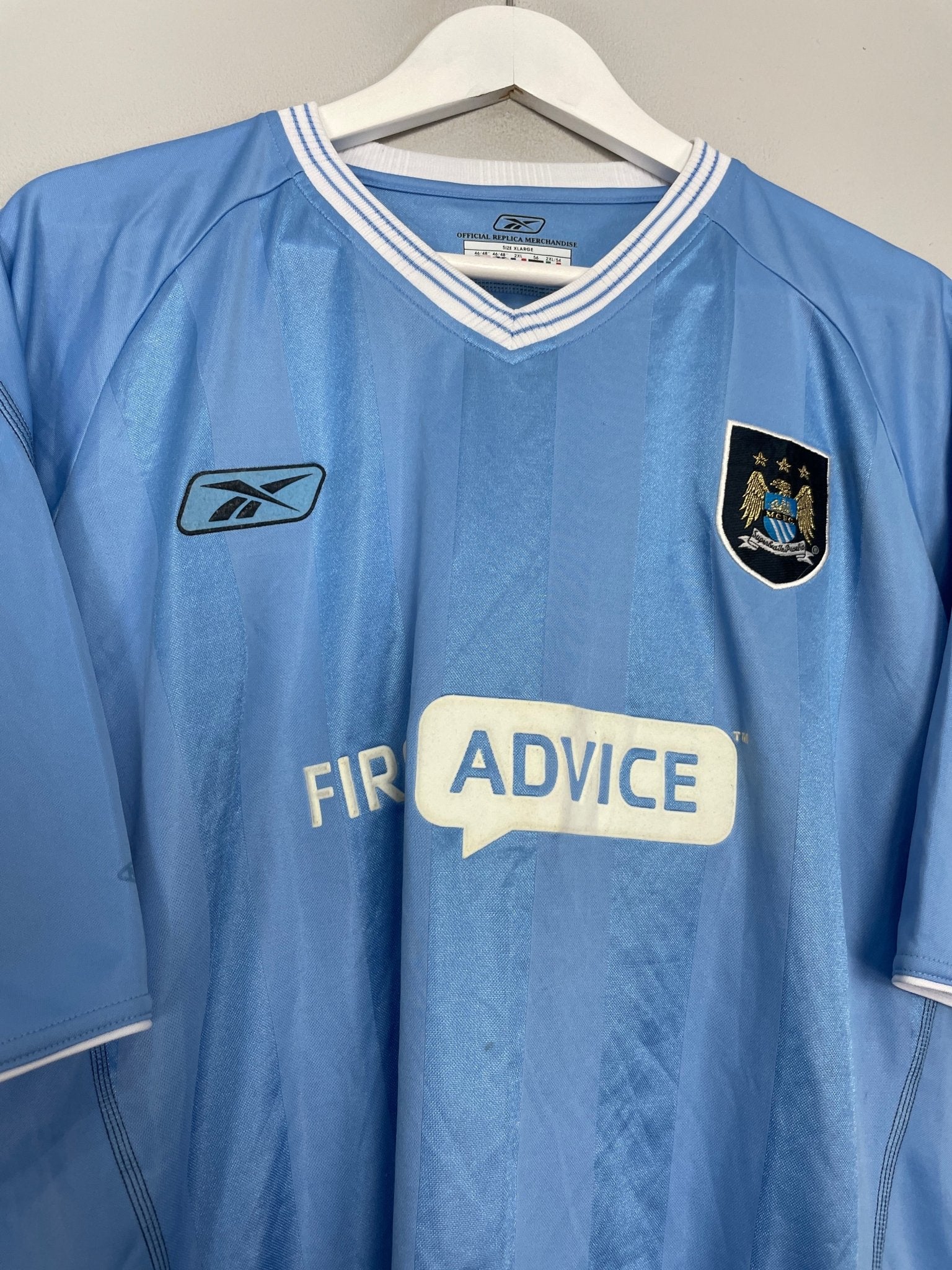Shop 2003/04 MANCHESTER CITY HOME SHIRT (XXL) REEBOK, classic football shirts, vintage football shirts & retro soccer jerseys at Cult Kits
