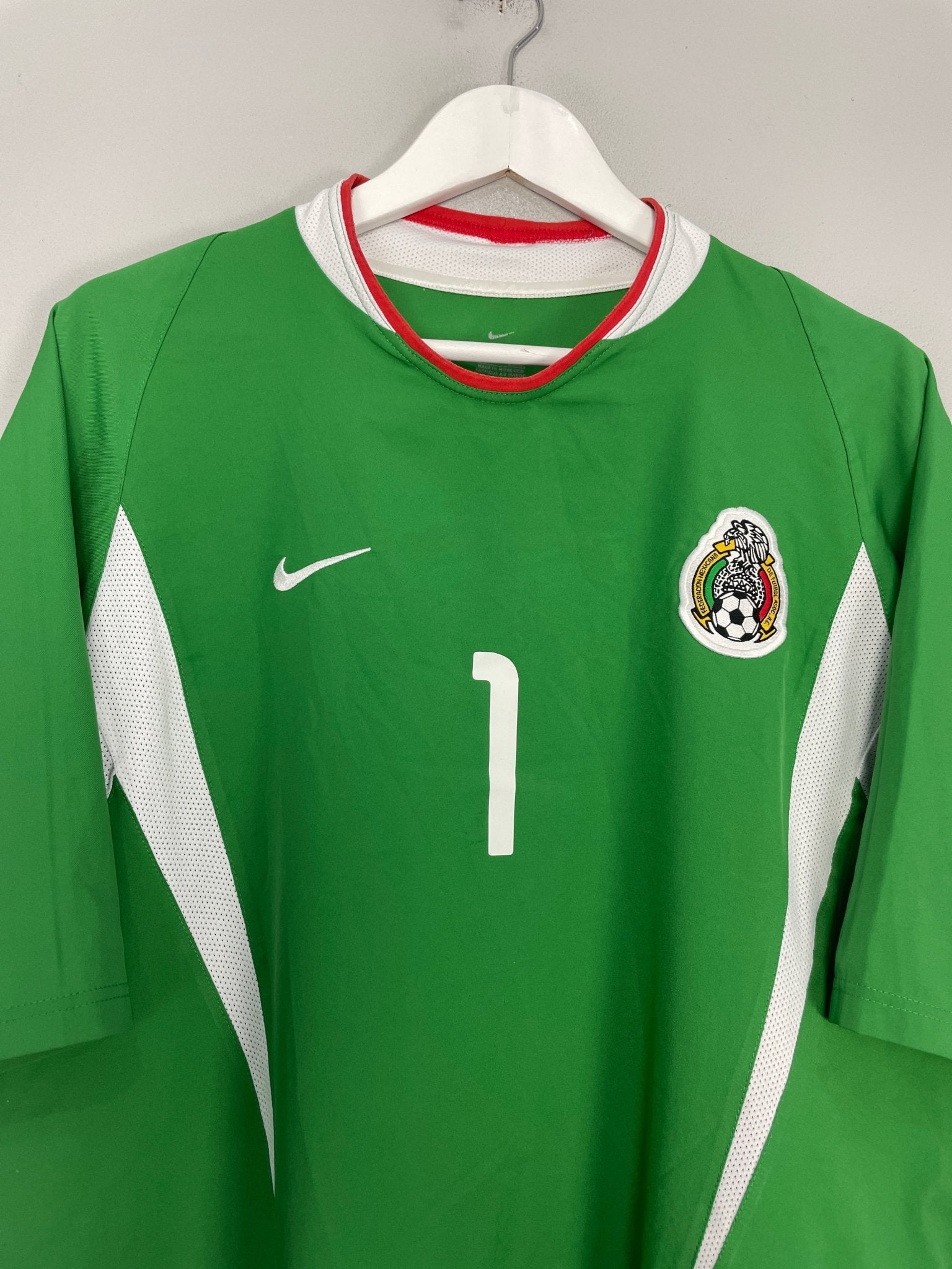 Shop 2003/04 MEXICO J.CAMPOS #1 HOME SHIRT (XL) NIKE, classic football shirts, vintage football shirts & retro soccer jerseys at Cult Kits