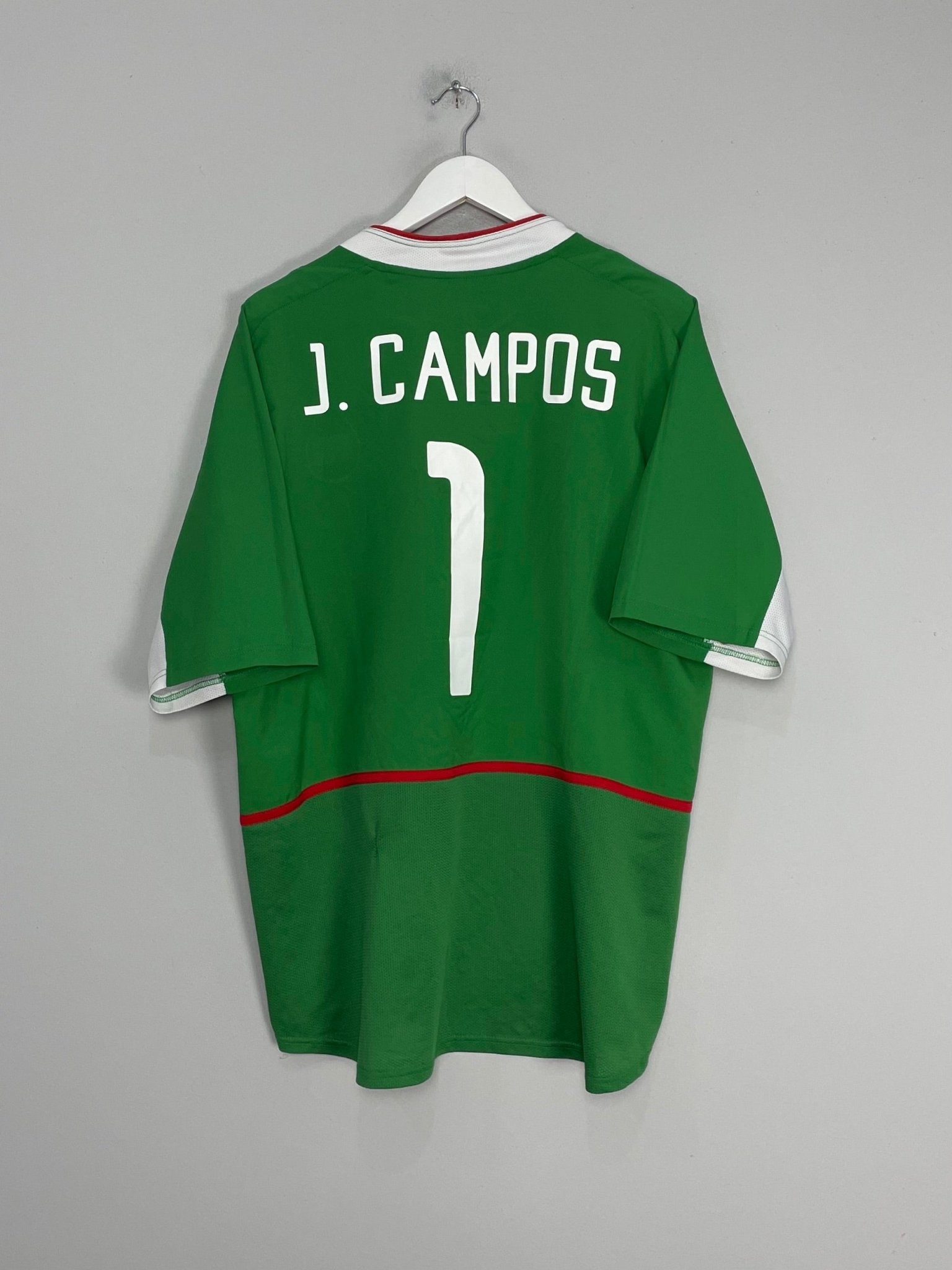 Shop 2003/04 MEXICO J.CAMPOS #1 HOME SHIRT (XL) NIKE, classic football shirts, vintage football shirts & retro soccer jerseys at Cult Kits