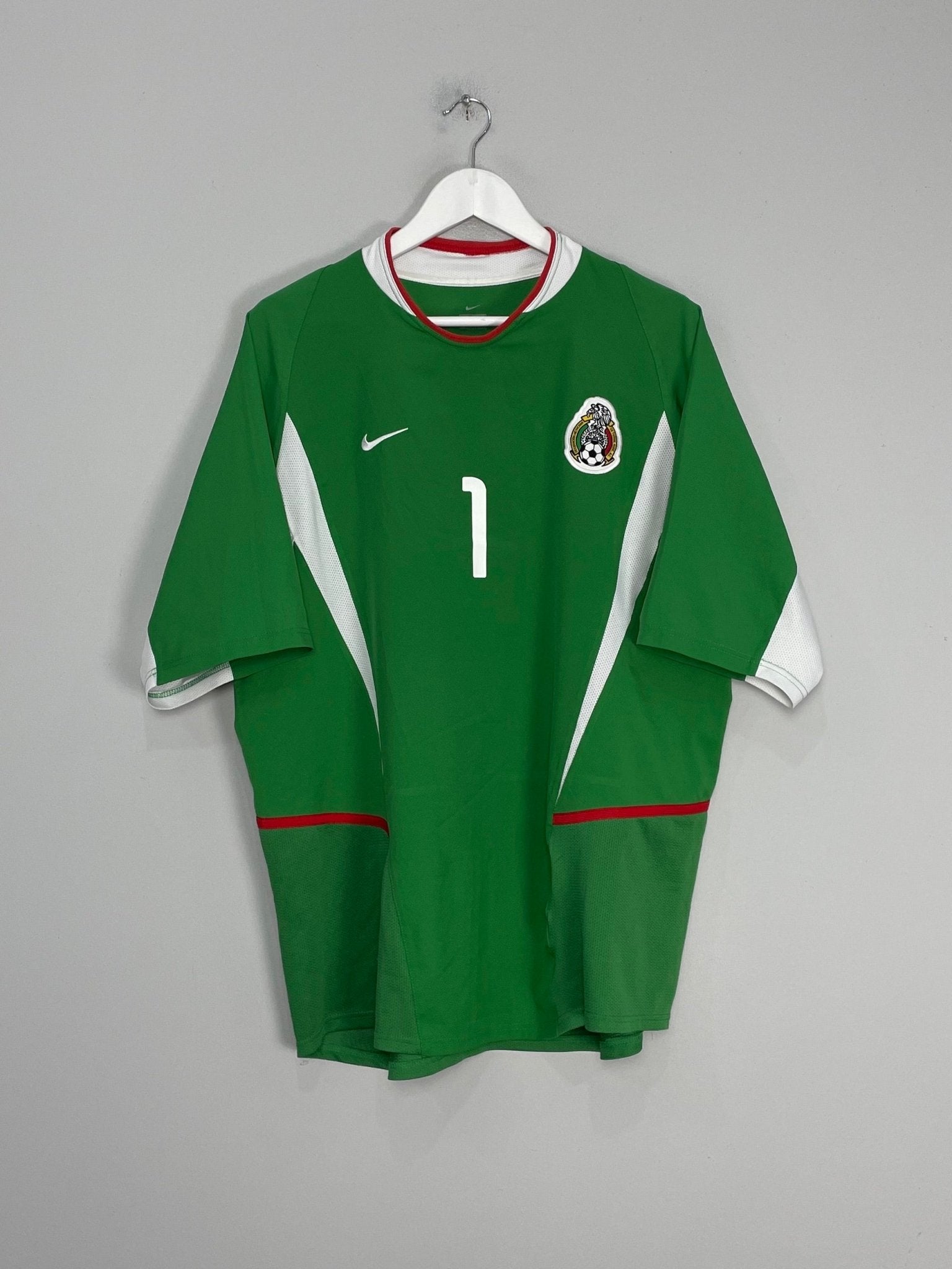 Shop 2003/04 MEXICO J.CAMPOS #1 HOME SHIRT (XL) NIKE, classic football shirts, vintage football shirts & retro soccer jerseys at Cult Kits