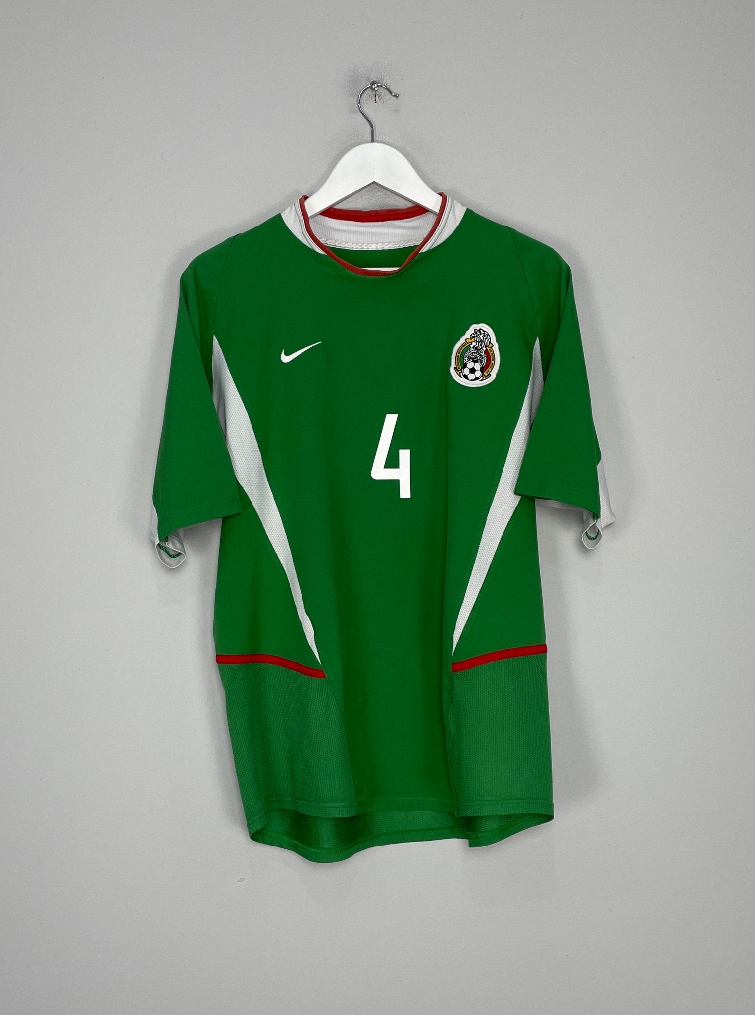 Shop 2003/04 MEXICO MARQUEZ #4 HOME SHIRT (M) NIKE, classic football shirts, vintage football shirts & retro soccer jerseys at Cult Kits