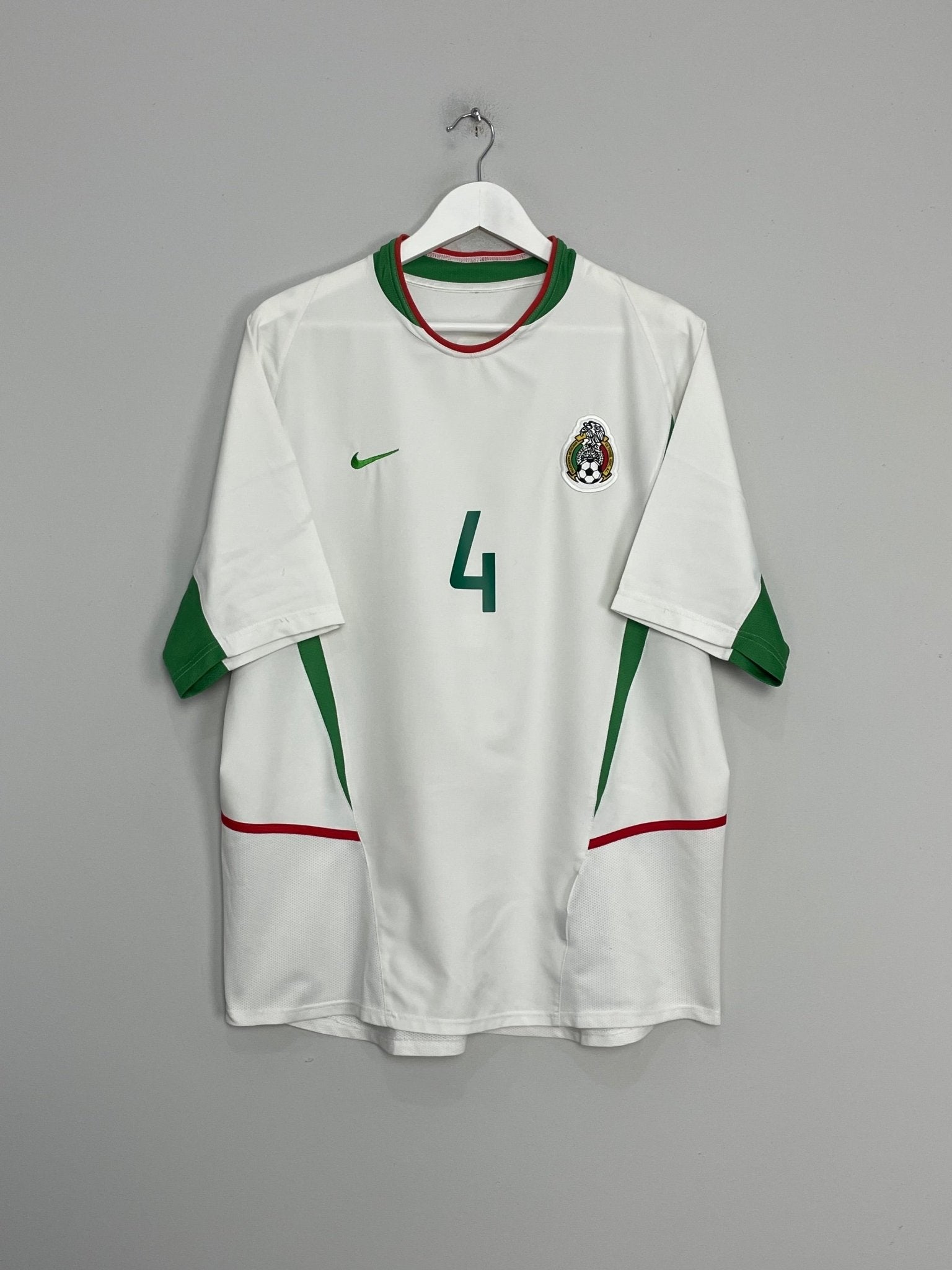 Shop 2003/04 MEXICO R.MARQUEZ #4 AWAY SHIRT (L) NIKE, classic football shirts, vintage football shirts & retro soccer jerseys at Cult Kits