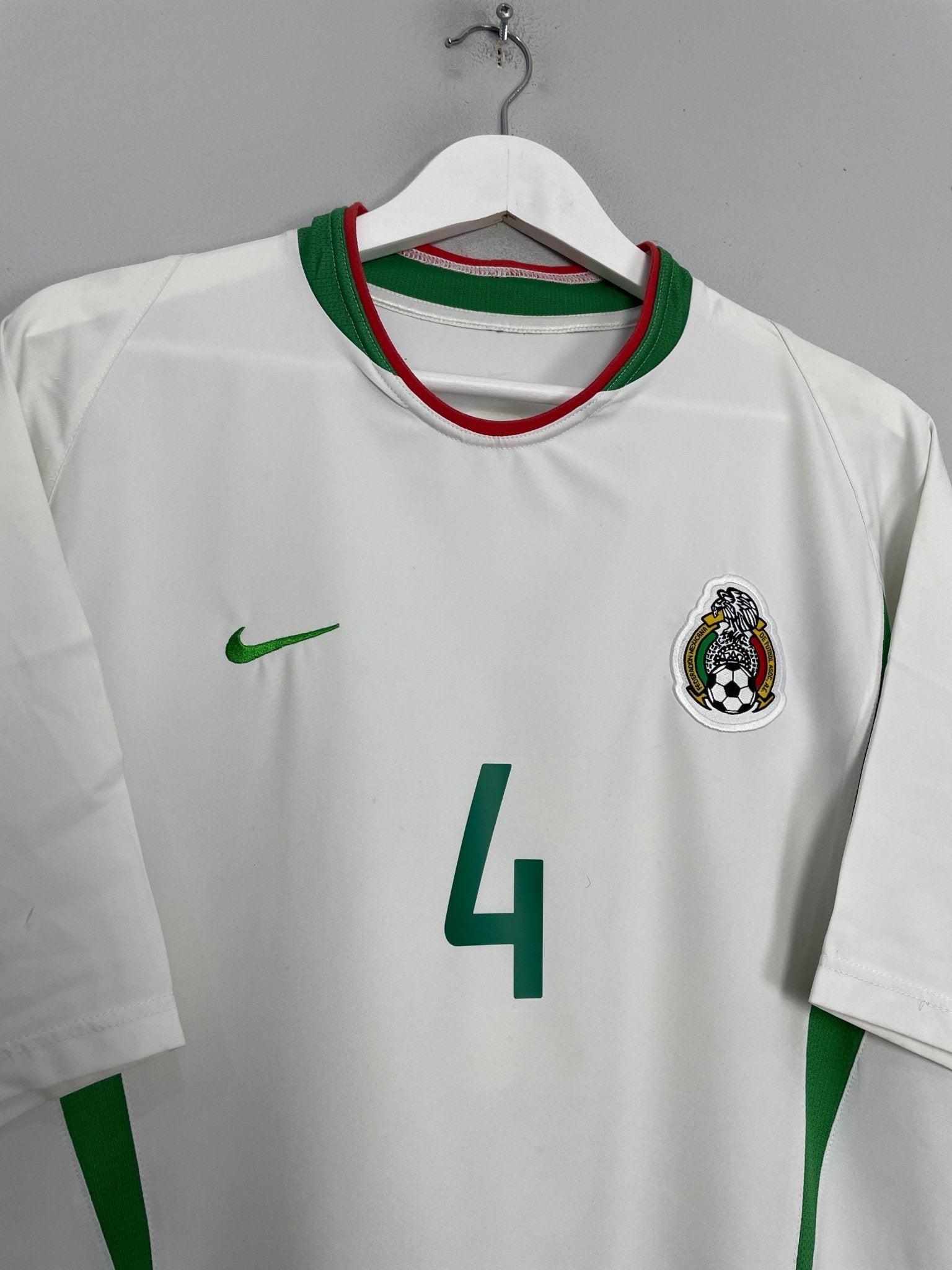 Shop 2003/04 MEXICO R.MARQUEZ #4 AWAY SHIRT (L) NIKE, classic football shirts, vintage football shirts & retro soccer jerseys at Cult Kits