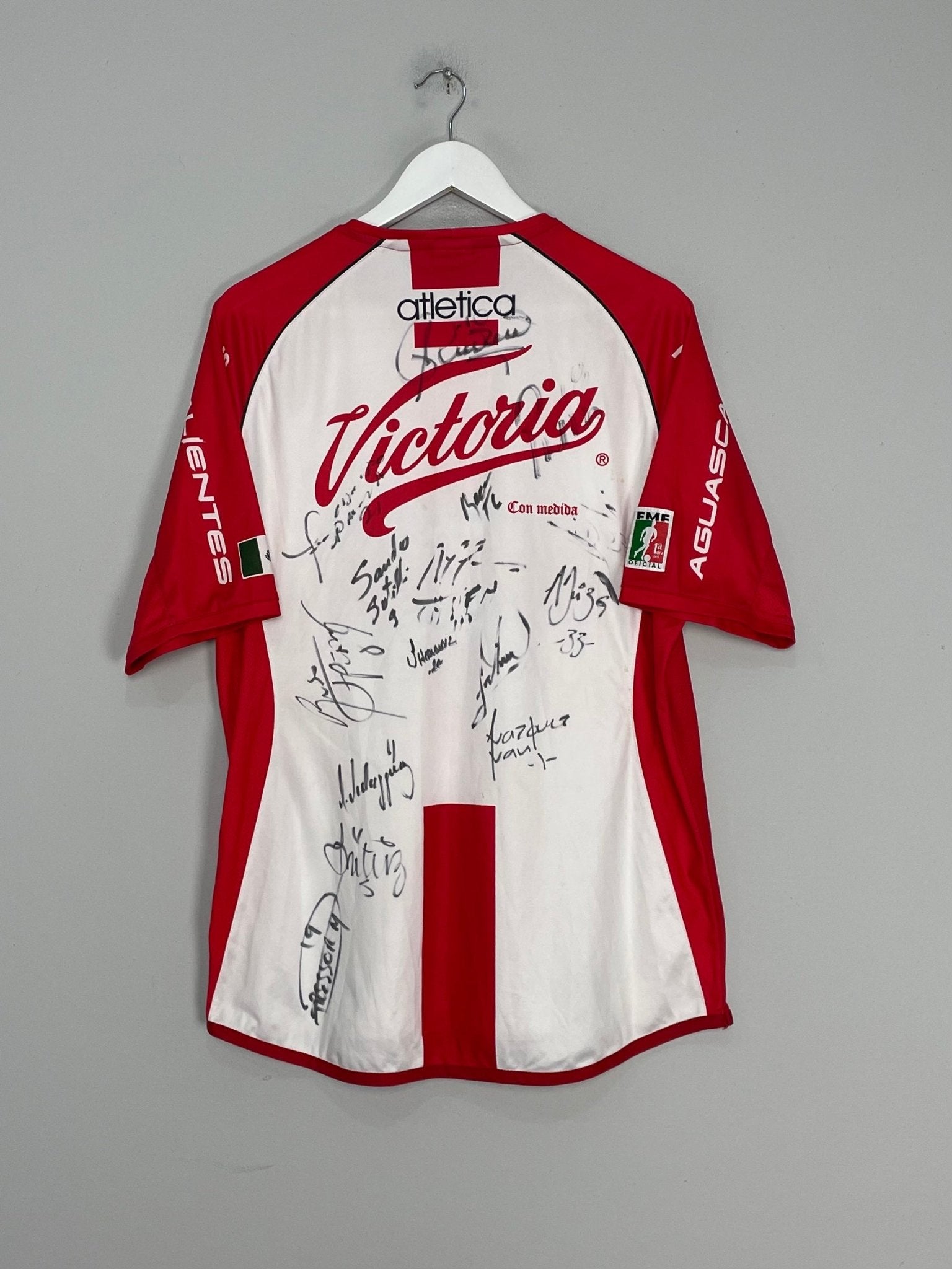 Shop 2003/04 NECAXA *SQUAD SIGNED* HOME SHIRT (L) ATLETICA, classic football shirts, vintage football shirts & retro soccer jerseys at Cult Kits