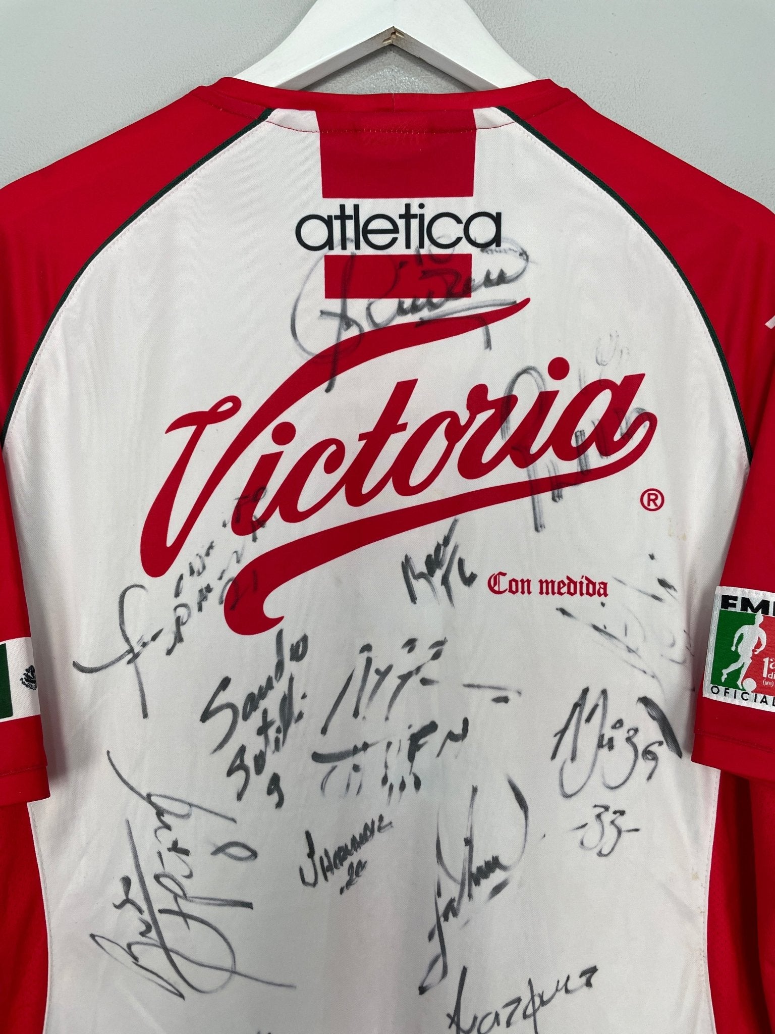 Shop 2003/04 NECAXA *SQUAD SIGNED* HOME SHIRT (L) ATLETICA, classic football shirts, vintage football shirts & retro soccer jerseys at Cult Kits