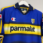 Shop 2003/04 PARMA 90 YEARS HOME SHIRT (L) CHAMPION, classic football shirts, vintage football shirts & retro soccer jerseys at Cult Kits