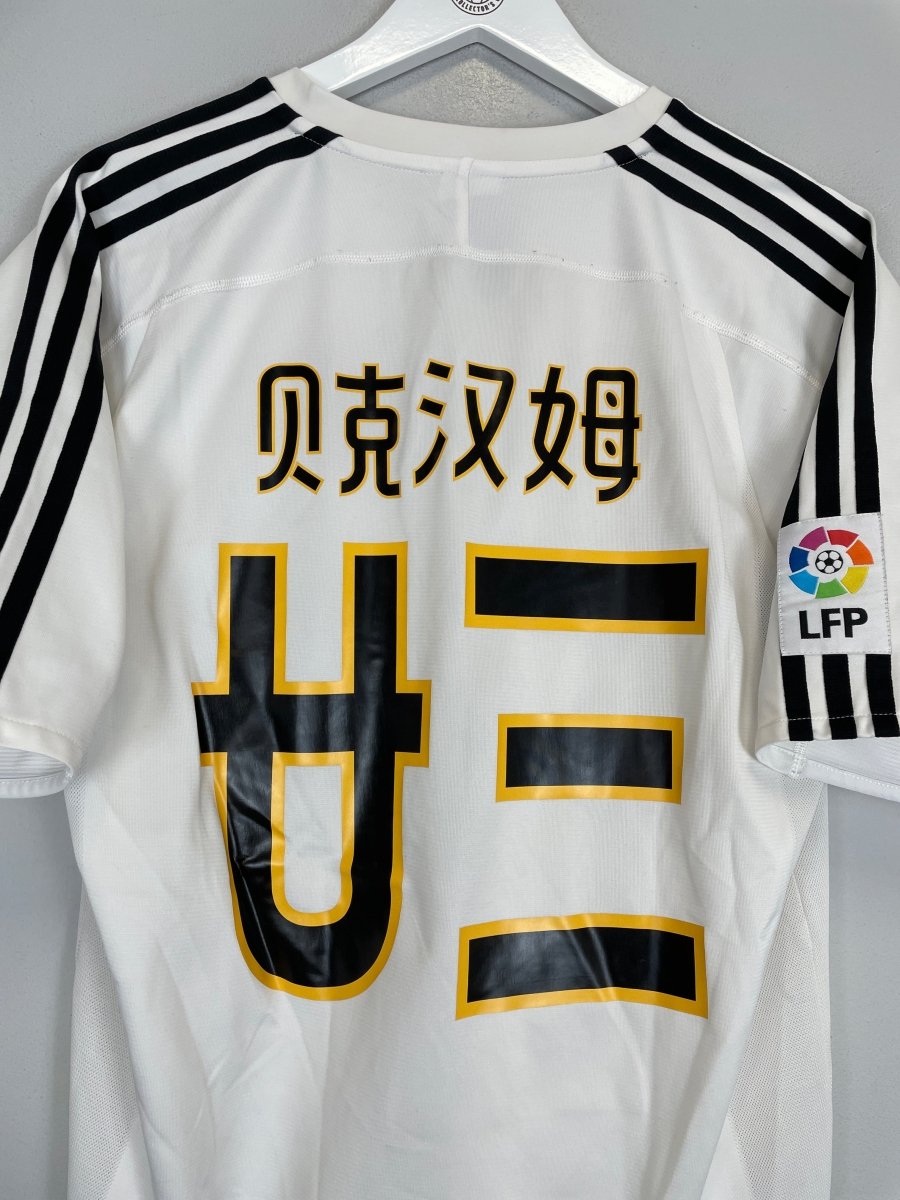 2003/04 REAL MADRID BECKHAM 23 *CHINESE TOUR* HOME SHIRT (M) ADIDAS - Cult Kits - Medium - Buy Vintage Football Shirts, Authentic Retro Football Shirts For Sale, Classic Football Shirts & Soccer Jersey