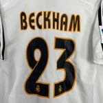 Shop 2003/04 REAL MADRID BECKHAM #23 HOME SHIRT (M) ADIDAS, classic football shirts, vintage football shirts & retro soccer jerseys at Cult Kits
