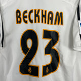 Shop 2003/04 REAL MADRID BECKHAM #23 HOME SHIRT (M) ADIDAS, classic football shirts, vintage football shirts & retro soccer jerseys at Cult Kits