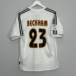 Shop 2003/04 REAL MADRID BECKHAM #23 HOME SHIRT (M) ADIDAS, classic football shirts, vintage football shirts & retro soccer jerseys at Cult Kits
