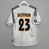 Shop 2003/04 REAL MADRID BECKHAM #23 HOME SHIRT (M) ADIDAS, classic football shirts, vintage football shirts & retro soccer jerseys at Cult Kits