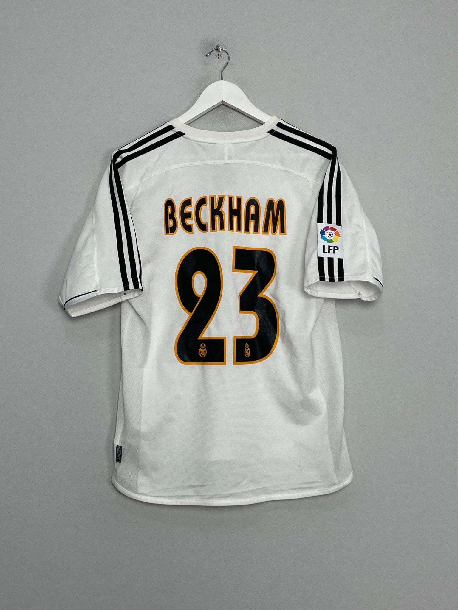 Shop 2003/04 REAL MADRID BECKHAM #23 HOME SHIRT (M) ADIDAS, classic football shirts, vintage football shirts & retro soccer jerseys at Cult Kits