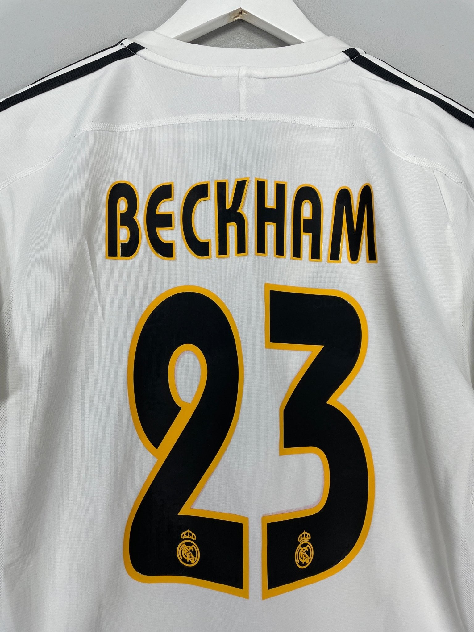 Shop 2003/04 REAL MADRID BECKHAM #23 HOME SHIRT (S) ADIDAS, classic football shirts, vintage football shirts & retro soccer jerseys at Cult Kits