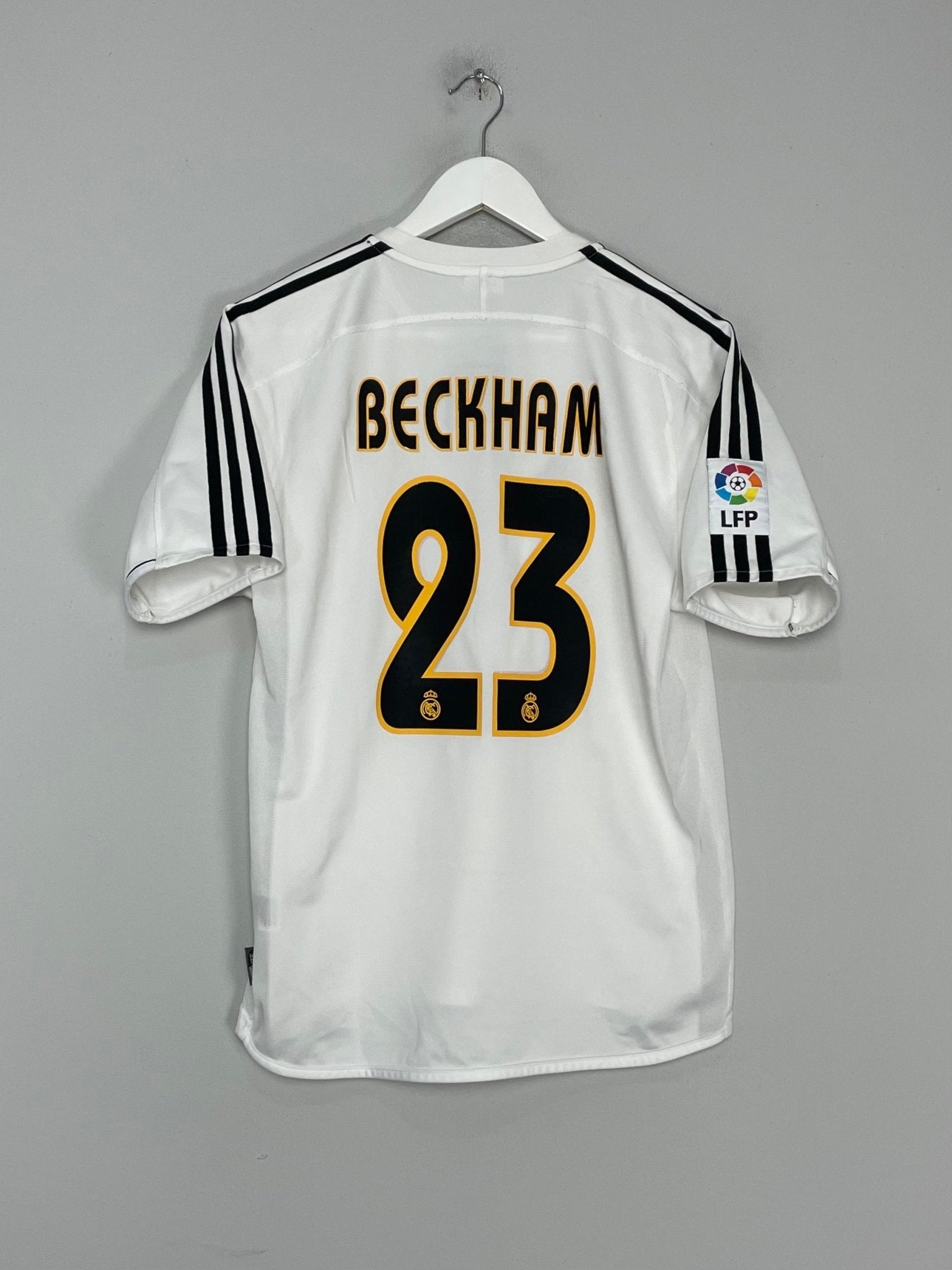 Shop 2003/04 REAL MADRID BECKHAM #23 HOME SHIRT (S) ADIDAS, classic football shirts, vintage football shirts & retro soccer jerseys at Cult Kits
