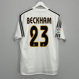 Shop 2003/04 REAL MADRID BECKHAM #23 *PLAYER ISSUE* HOME SHIRT (M) ADIDAS, classic football shirts, vintage football shirts & retro soccer jerseys at Cult Kits