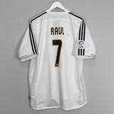 Shop 2003/04 REAL MADRID RAUL #7 HOME SHIRT (L) ADIDAS, classic football shirts, vintage football shirts & retro soccer jerseys at Cult Kits