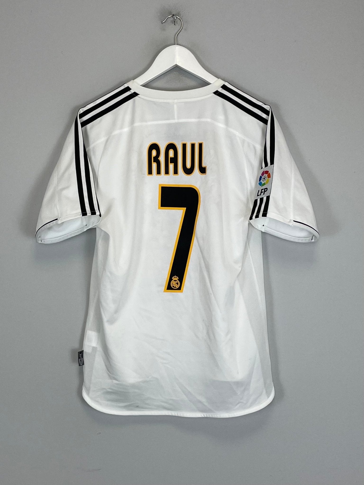 Shop 2003/04 REAL MADRID RAUL #7 HOME SHIRT (S) ADIDAS, classic football shirts, vintage football shirts & retro soccer jerseys at Cult Kits