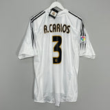 Shop 2003/04 REAL MADRID R.CARLOS #3 *BNWT* HOME SHIRT (XL) ADIDAS, classic football shirts, vintage football shirts & retro soccer jerseys at Cult Kits