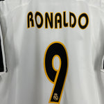 Shop 2003/04 REAL MADRID RONALDO #9 HOME SHIRT (L) ADIDAS, classic football shirts, vintage football shirts & retro soccer jerseys at Cult Kits