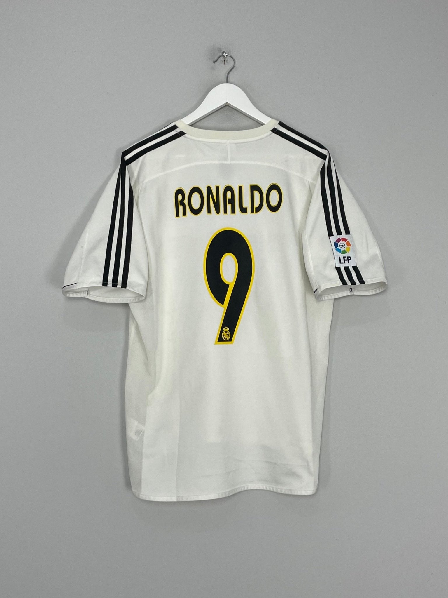 Shop 2003/04 REAL MADRID RONALDO #9 HOME SHIRT (L) ADIDAS, classic football shirts, vintage football shirts & retro soccer jerseys at Cult Kits